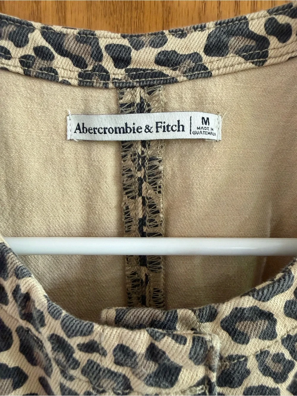 Abercrombie and Fitch Mara high neck denim mini dress—leopard print size medium - Picture 3 of 5